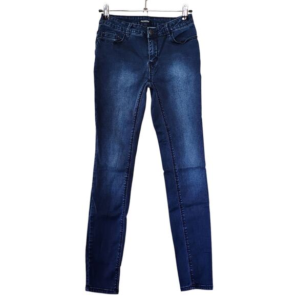 Joe Boxer Womens Skinny Jeans Size 1 Jrs Mid Rise Dark Blue Super Stretch - Picture 1 of 9